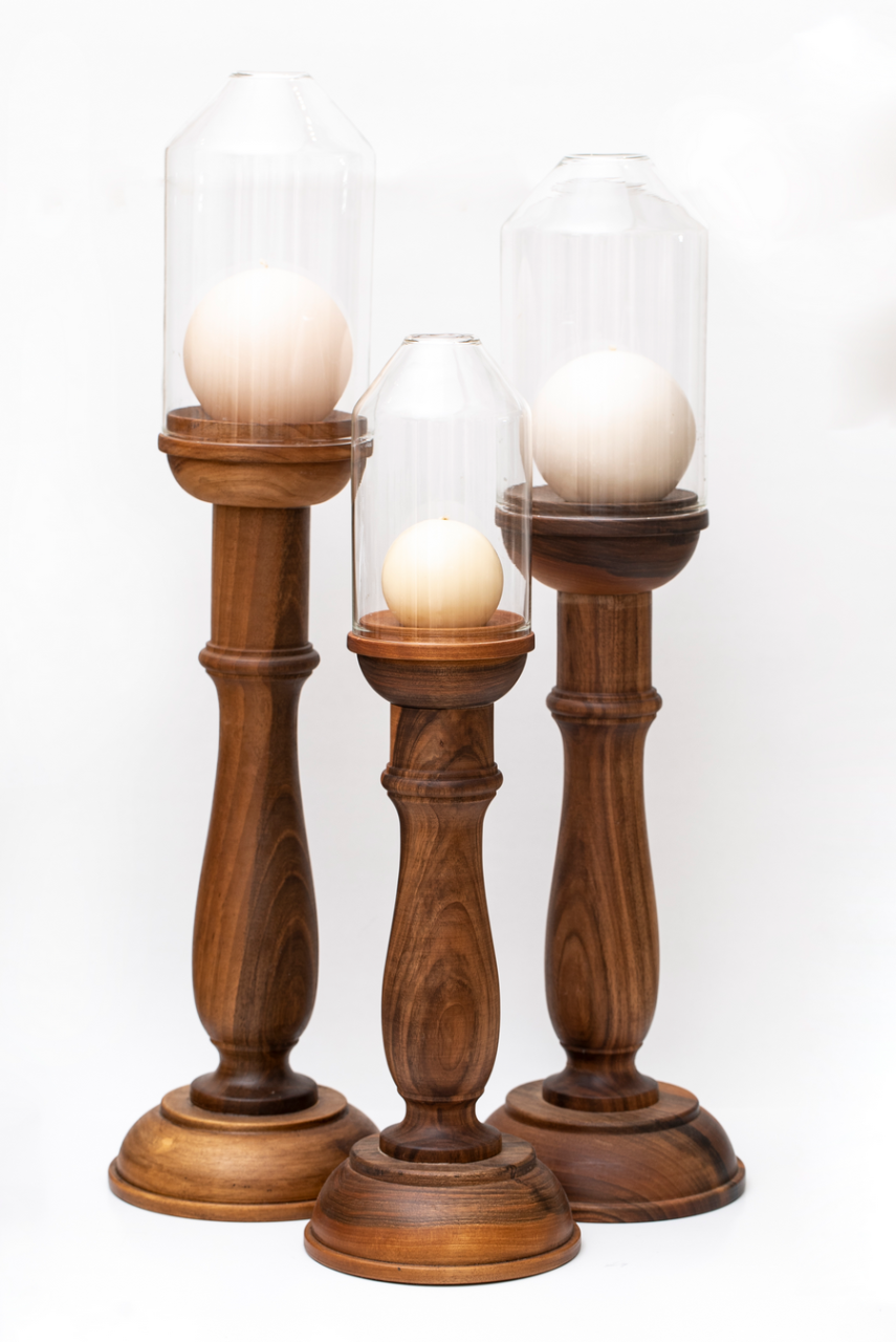 Haute Living Şamdan Fanuslu Mumlu Büyük Boy