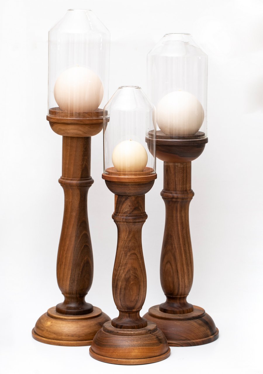 Haute Living Şamdan Fanuslu Mumlu Küçük Boy